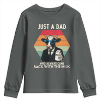 Just A Dad Who Always Came Back With The Milk Youth Sweatshirt Funny Cow Father's Day - Wonder Print Shop
