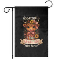 Apparently I Have An Attitude Who Knew Garden Flag Funny Sarcasm Highland Cow - Wonder Print Shop