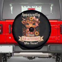 Apparently I Have An Attitude Who Knew Spare Tire Cover Funny Sarcasm Highland Cow - Wonder Print Shop