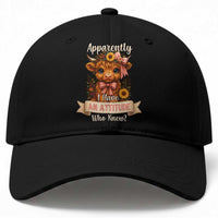 Apparently I Have An Attitude Who Knew Baseball Cap Funny Sarcasm Highland Cow