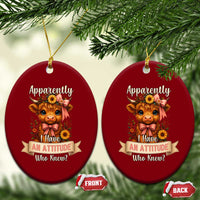 Apparently I Have An Attitude Who Knew Ceramic Ornament Funny Sarcasm Highland Cow - Wonder Print Shop