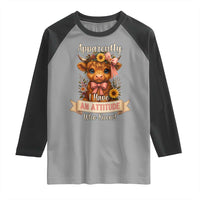 Apparently I Have An Attitude Who Knew Raglan Shirt Funny Sarcasm Highland Cow - Wonder Print Shop