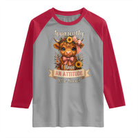 Apparently I Have An Attitude Who Knew Raglan Shirt Funny Sarcasm Highland Cow - Wonder Print Shop