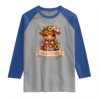 Apparently I Have An Attitude Who Knew Raglan Shirt Funny Sarcasm Highland Cow - Wonder Print Shop