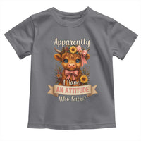 Apparently I Have An Attitude Who Knew Toddler T Shirt Funny Sarcasm Highland Cow - Wonder Print Shop