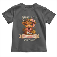 Apparently I Have An Attitude Who Knew Toddler T Shirt Funny Sarcasm Highland Cow - Wonder Print Shop