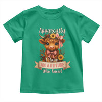 Apparently I Have An Attitude Who Knew Toddler T Shirt Funny Sarcasm Highland Cow - Wonder Print Shop