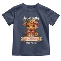 Apparently I Have An Attitude Who Knew Toddler T Shirt Funny Sarcasm Highland Cow - Wonder Print Shop