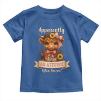 Apparently I Have An Attitude Who Knew Toddler T Shirt Funny Sarcasm Highland Cow - Wonder Print Shop