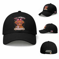 Easily Distracted By Cow And Coffee Baseball Cap Funny Highland Cow