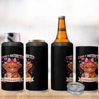 Easily Distracted By Cow And Coffee 4 in 1 Can Cooler Tumbler Funny Highland Cow