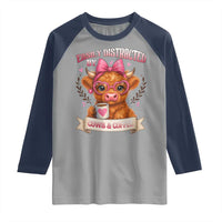 Easily Distracted By Cow And Coffee Raglan Shirt Funny Highland Cow - Wonder Print Shop