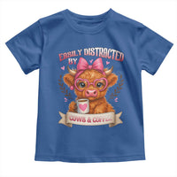 Easily Distracted By Cow And Coffee Toddler T Shirt Funny Highland Cow - Wonder Print Shop