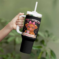 Easily Distracted By Cow And Coffee Tumbler With Handle Funny Highland Cow