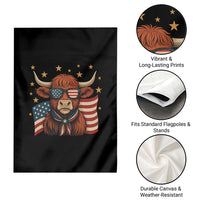 Funny Highland Cow Garden Flag USA Flag Patriotic Cow Farmer - Wonder Print Shop