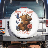 Just A Little Moody Spare Tire Cover Funny Sarcasm Highland Cow - Wonder Print Shop