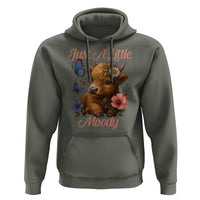 Just A Little Moody Hoodie Funny Sarcasm Highland Cow - Wonder Print Shop