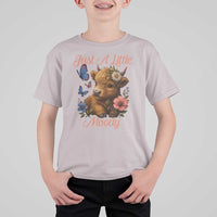 Just A Little Moody T Shirt For Kid Funny Sarcasm Highland Cow - Wonder Print Shop