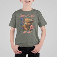 Just A Little Moody T Shirt For Kid Funny Sarcasm Highland Cow - Wonder Print Shop