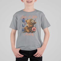 Just A Little Moody T Shirt For Kid Funny Sarcasm Highland Cow - Wonder Print Shop