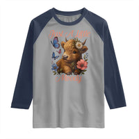 Just A Little Moody Raglan Shirt Funny Sarcasm Highland Cow - Wonder Print Shop