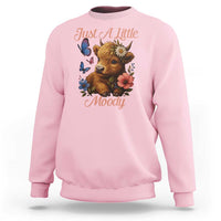 Just A Little Moody Sweatshirt Funny Sarcasm Highland Cow - Wonder Print Shop