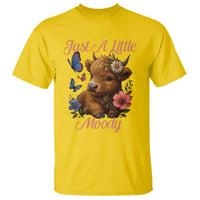Just A Little Moody T Shirt Funny Sarcasm Highland Cow - Wonder Print Shop