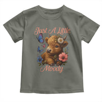 Just A Little Moody Toddler T Shirt Funny Sarcasm Highland Cow - Wonder Print Shop