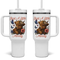 Just A Little Moody Tumbler With Handle Funny Sarcasm Highland Cow