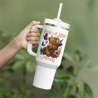 Just A Little Moody Tumbler With Handle Funny Sarcasm Highland Cow