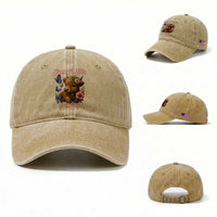 Just A Little Moody Washed Cotton Baseball Cap Funny Sarcasm Highland Cow