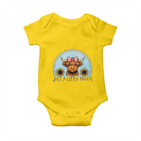 Just A Little Moody Baby Onesie Funny Sarcasm Highland Cattle - Wonder Print Shop