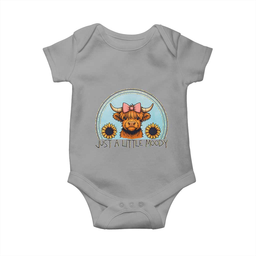 Just A Little Moody Baby Onesie Funny Sarcasm Highland Cattle - Wonder Print Shop