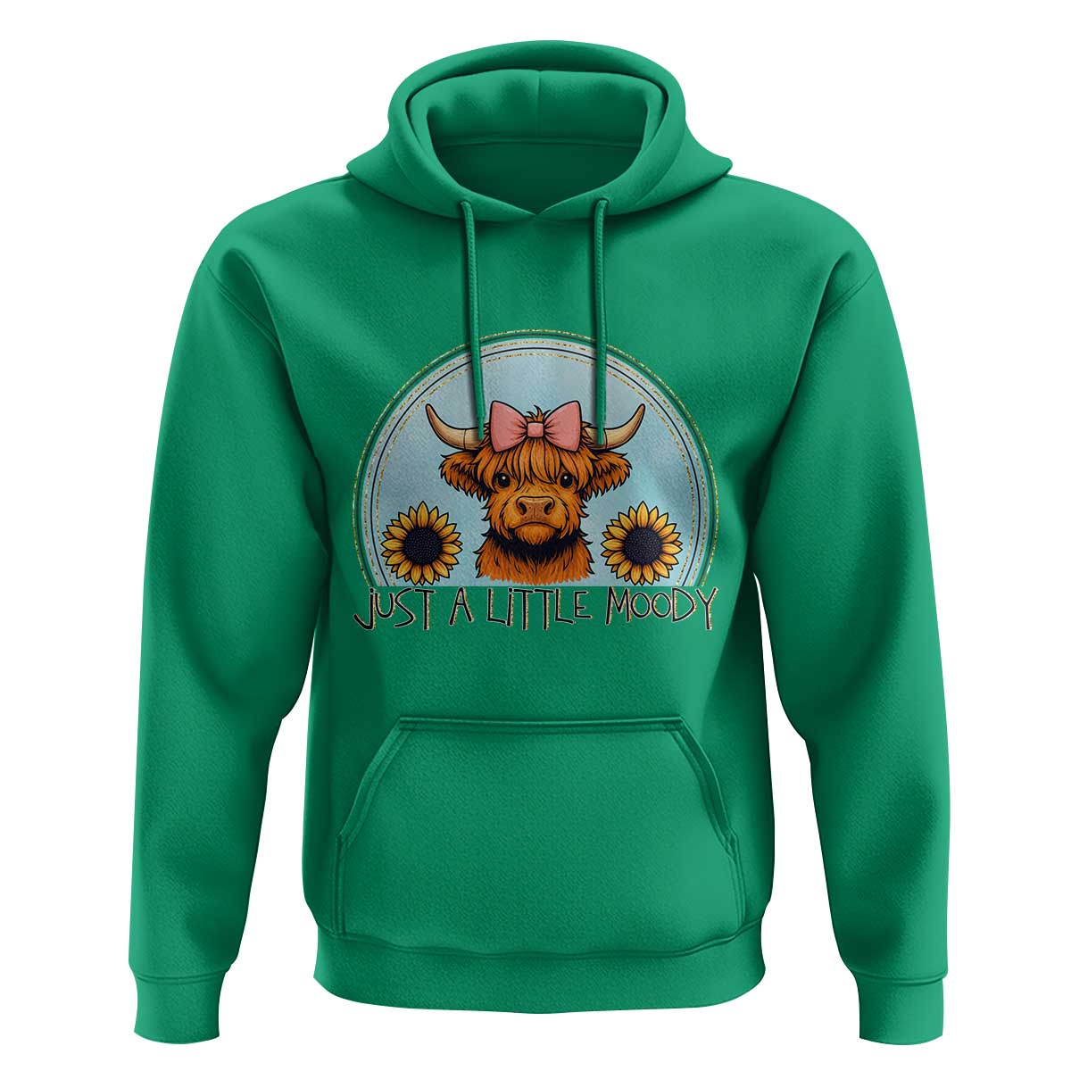 Just A Little Moody Hoodie Funny Sarcasm Highland Cattle - Wonder Print Shop
