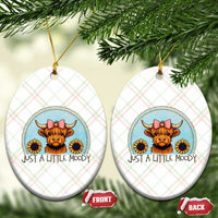 Just A Little Moody Ceramic Ornament Funny Sarcasm Highland Cattle - Wonder Print Shop