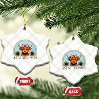 Just A Little Moody Ceramic Ornament Funny Sarcasm Highland Cattle - Wonder Print Shop