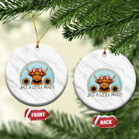 Just A Little Moody Ceramic Ornament Funny Sarcasm Highland Cattle - Wonder Print Shop