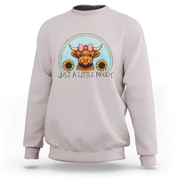 Just A Little Moody Sweatshirt Funny Sarcasm Highland Cattle - Wonder Print Shop