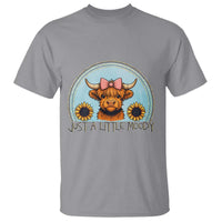 Just A Little Moody T Shirt Funny Sarcasm Highland Cattle - Wonder Print Shop