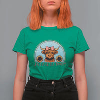 Just A Little Moody T Shirt For Women Funny Sarcasm Highland Cattle - Wonder Print Shop