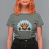 Just A Little Moody T Shirt For Women Funny Sarcasm Highland Cattle - Wonder Print Shop