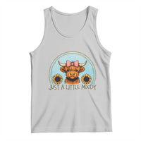 Just A Little Moody Tank Top Funny Sarcasm Highland Cattle - Wonder Print Shop