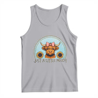 Just A Little Moody Tank Top Funny Sarcasm Highland Cattle - Wonder Print Shop