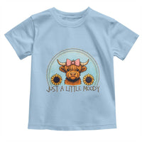 Just A Little Moody Toddler T Shirt Funny Sarcasm Highland Cattle - Wonder Print Shop