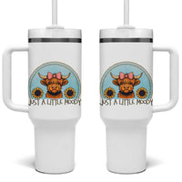 Just A Little Moody Tumbler With Handle Funny Sarcasm Highland Cattle
