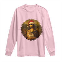 Chritsmas Mona Lisa Long Sleeve Shirt Funny Holiday Kitty Lover - Wonder Print Shop