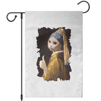 Funny Cat With A Pearl Earring Parody Art Garden Flag - Wonder Print Shop