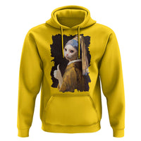 Funny Cat With A Pearl Earring Parody Art Hoodie - Wonder Print Shop