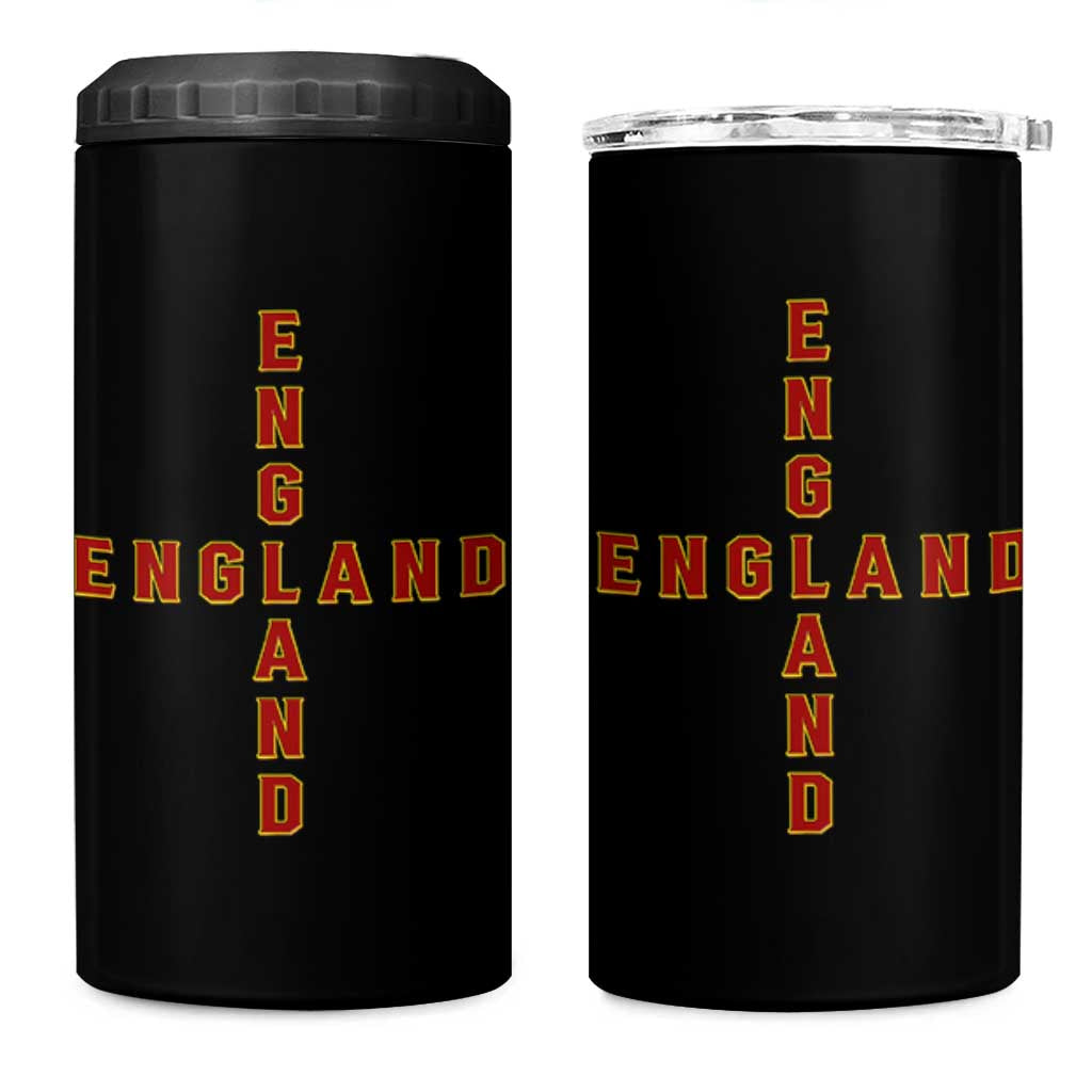 England Pride Cross Shape Typography Graphic 4 in 1 Can Cooler Tumbler