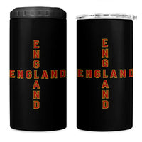 England Pride Cross Shape Typography Graphic 4 in 1 Can Cooler Tumbler